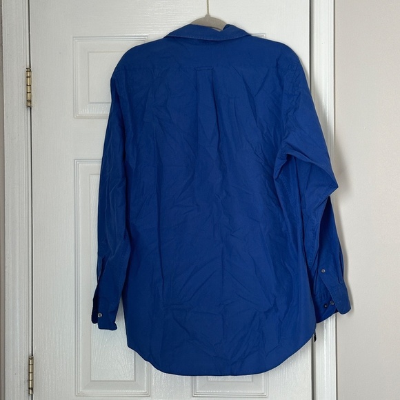 Men's IZOD Blue Dress Silky Poplin Shirt.  Size 16 34/35 Large - Picture 3 of 4